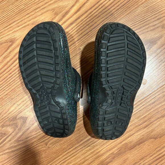 Crocs Starry Skies Glitter Classic Lined Clog Fuzzy Slippers - Womens 7, Men 5 - Picture 3 of 4